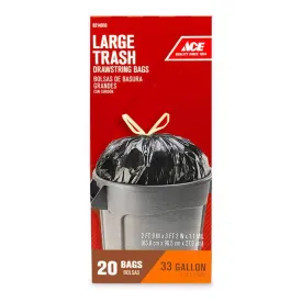 Ace 33 gal Trash Bags Drawstring 20 pk 1.1 mil