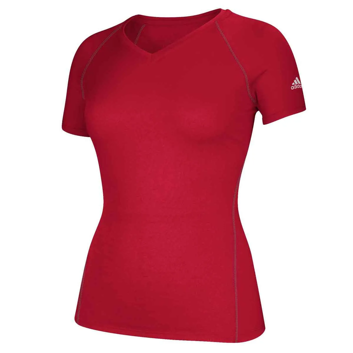 adidas Women's Power Red Climalite Short Sleeve Tee