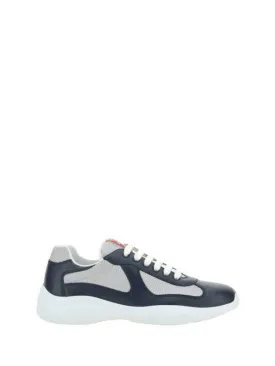 America's Cup Leather Low Top Sneakers Silver Navy