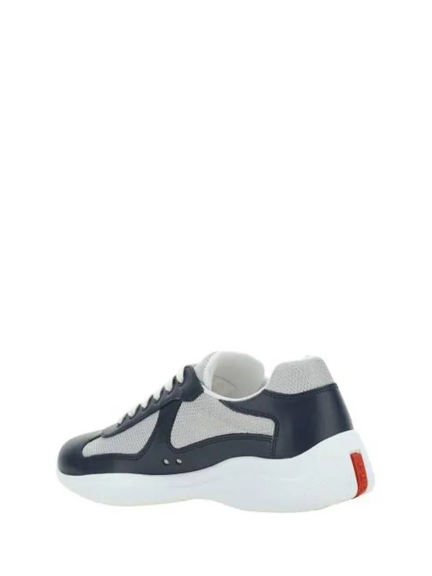 America's Cup Leather Low Top Sneakers Silver Navy