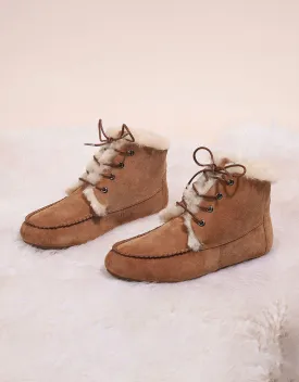 Anti-slip Lace-up Suede Winter Boots with Fur