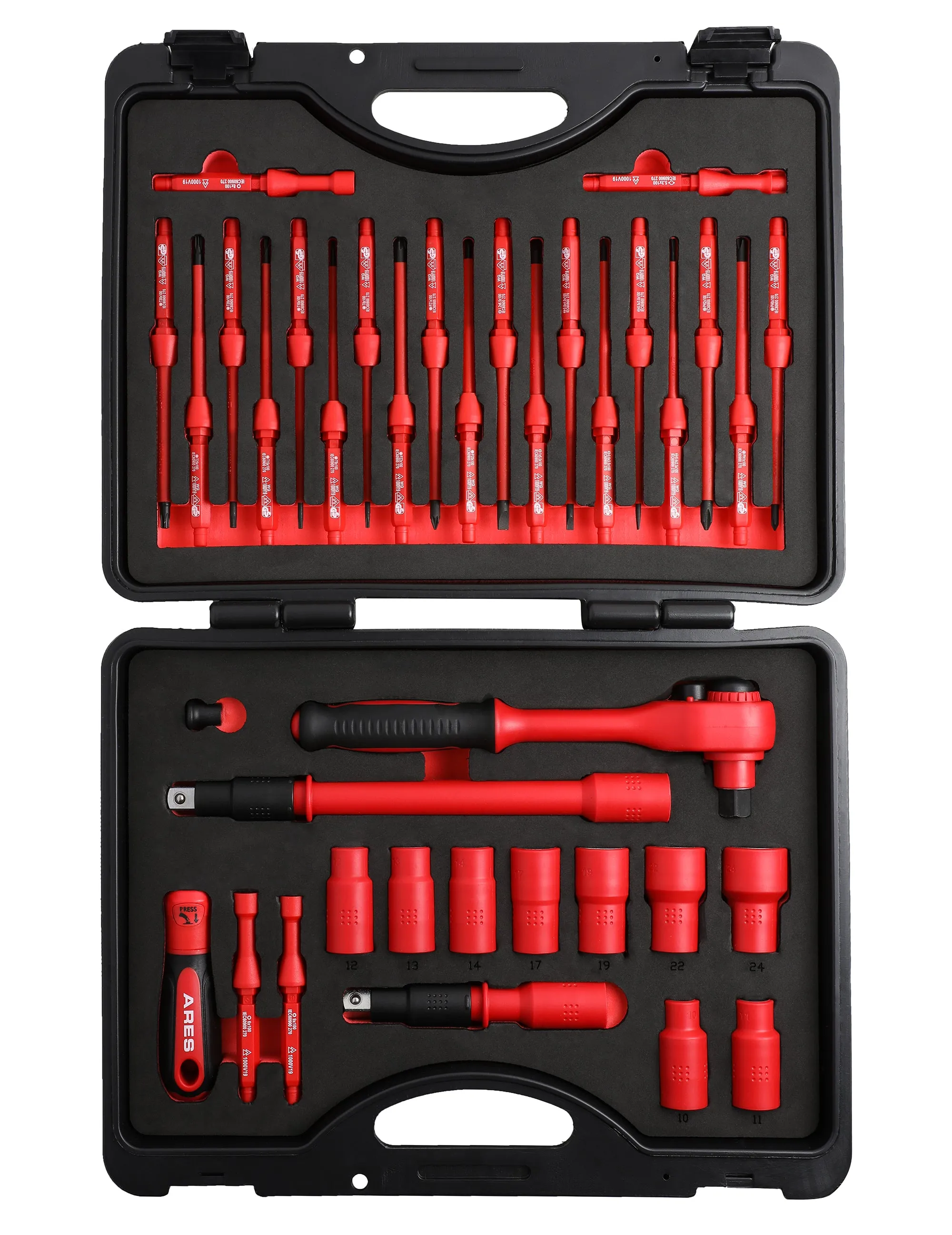 ARES 19004 - 37-Piece Insulated Electrical Tool Set