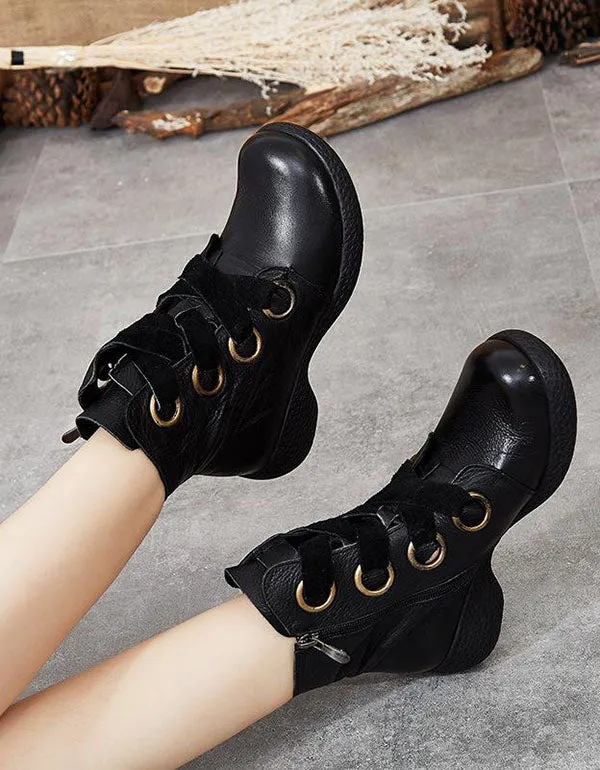 Autumn Winter Handmade Round Head Retro Boots