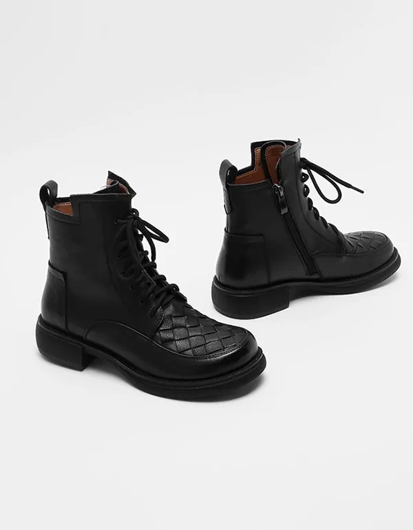 Autumn Winter Women's Wide Head Short Boots