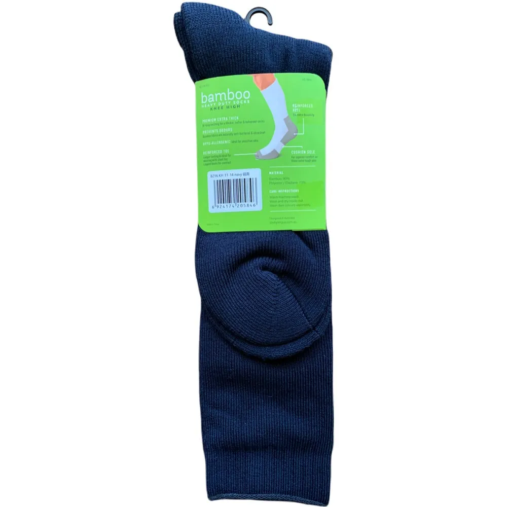 Bamboo Heavy Duty Socks - Knee High - Navy