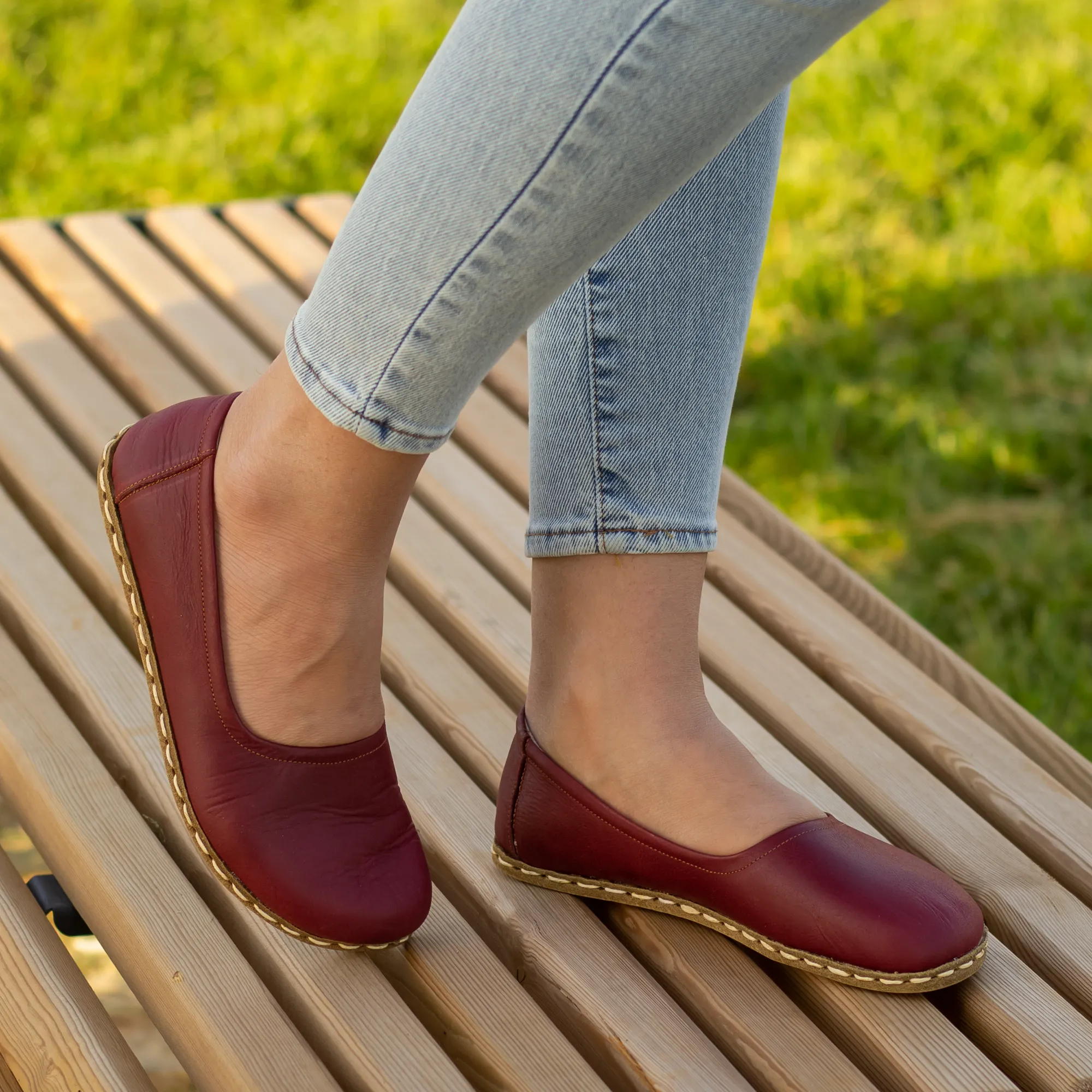 Barefoot Flat Shoes Burgundy for Women