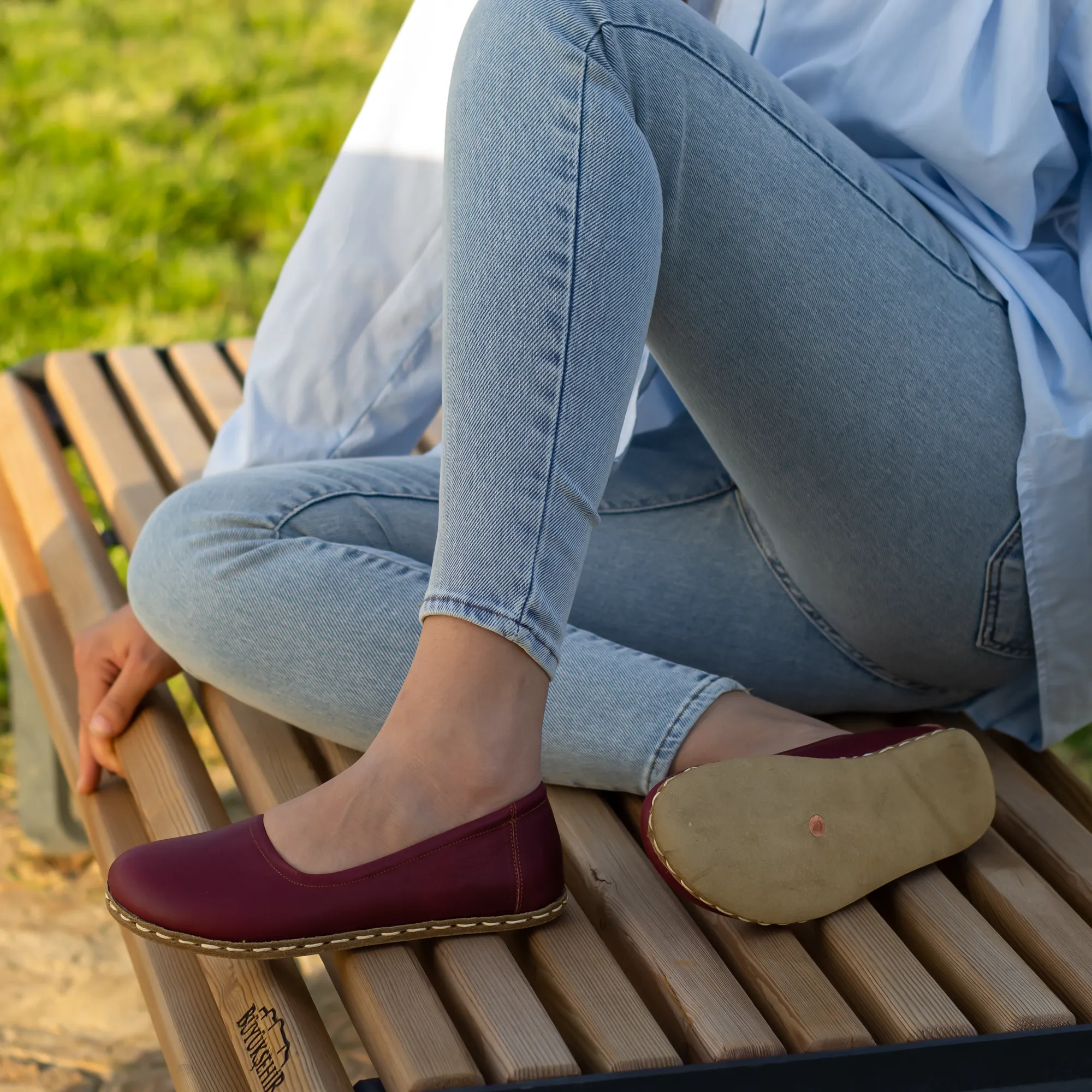 Barefoot Flat Shoes Burgundy for Women