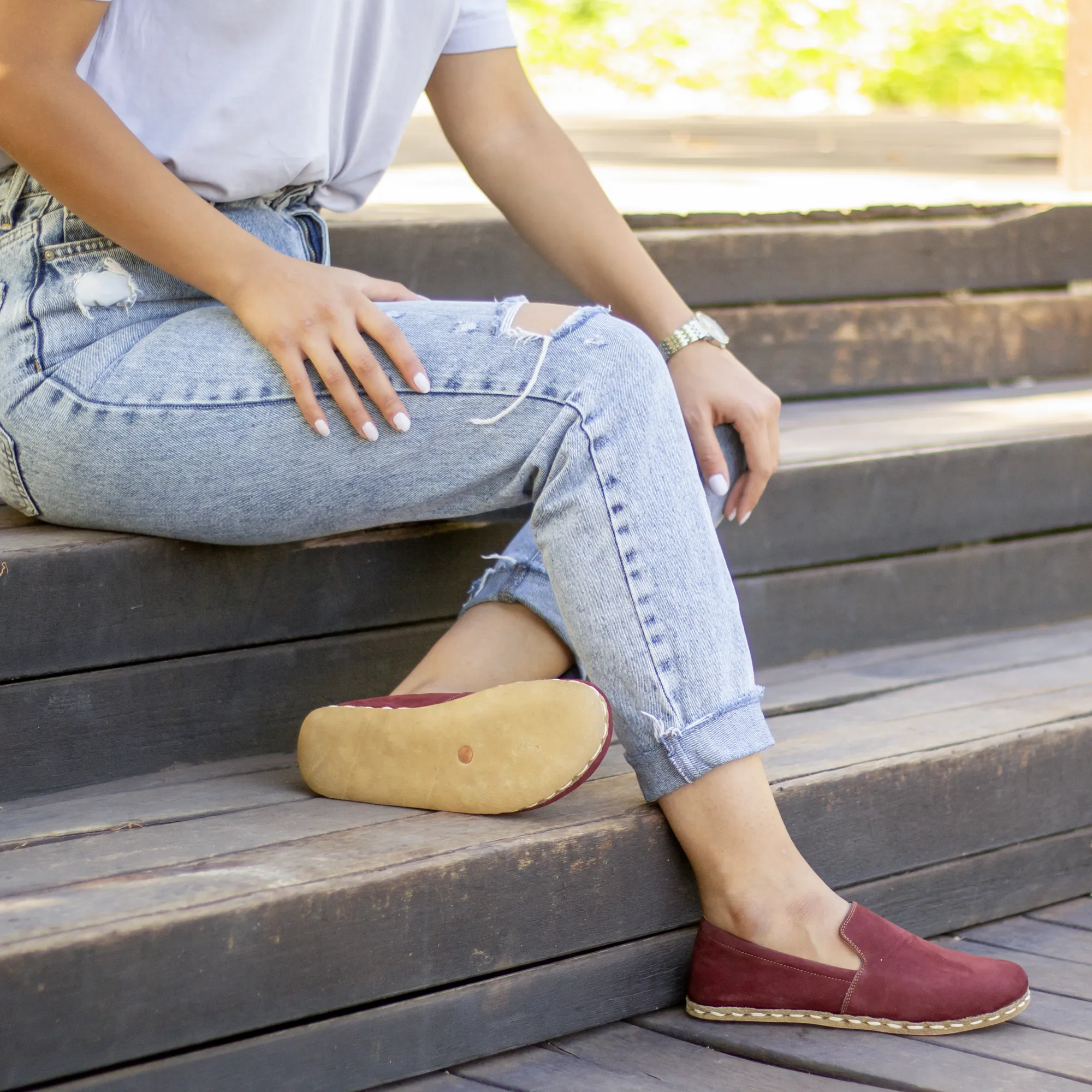 Barefoot Shoes Women's Nubuck Burgundy