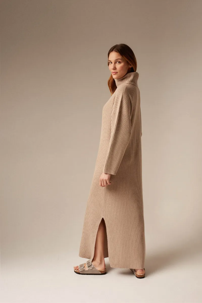 BIANCA CASHMERE DRESS IN SAND