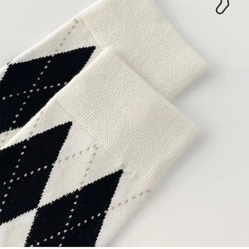 Black and White Argyle Socks from the Sock Panda (Knee High)