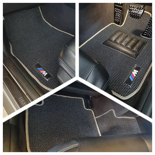 Black Honeycomb Car Mat Set (Custom Made)