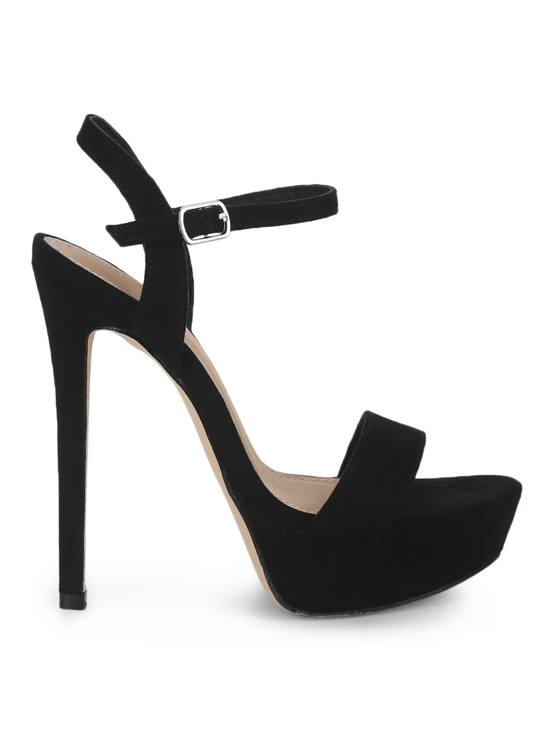 Black Micro High Platform Heels