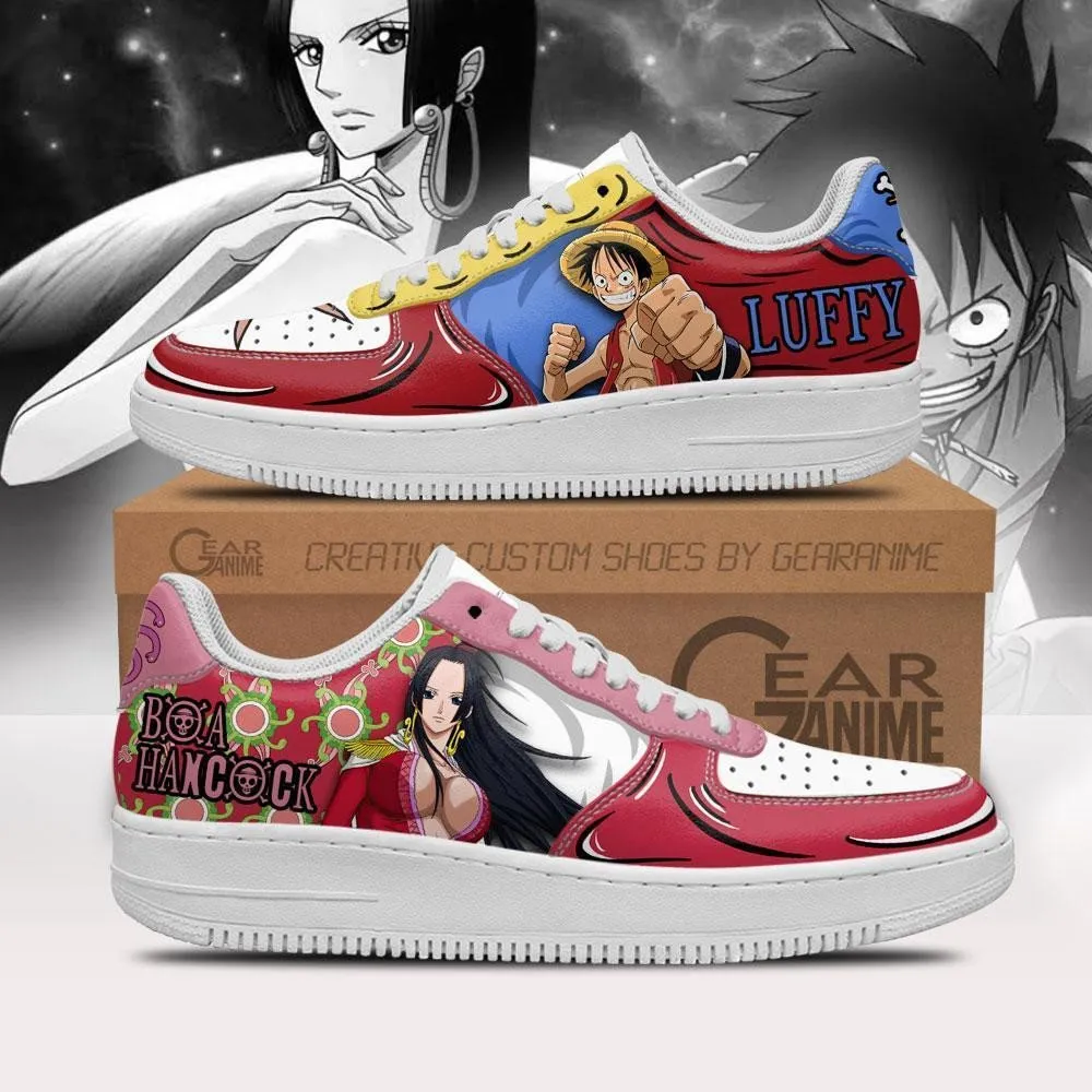 Boa Hancock And Luffy Air Sneakers Custom Anime OP Shoes