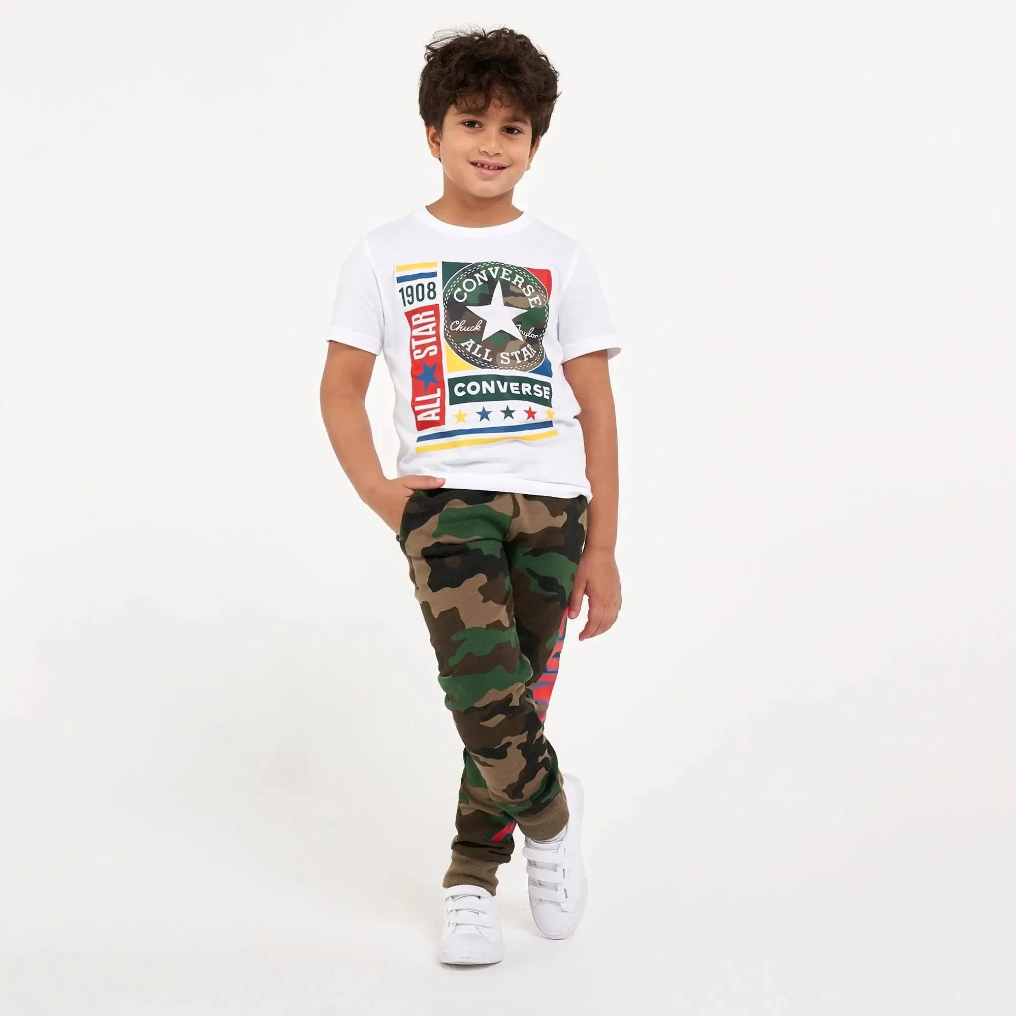 Boys Camo Mixed Box Graphic T-Shirt | Converse