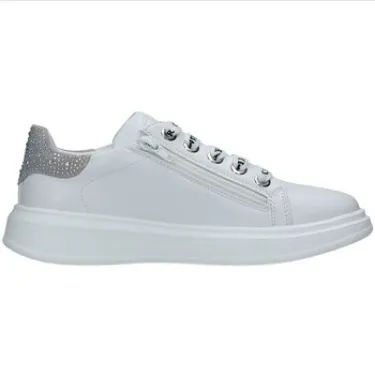 CafèNoir sneakers da ragazza con laccio e zip laterale C-2020 white