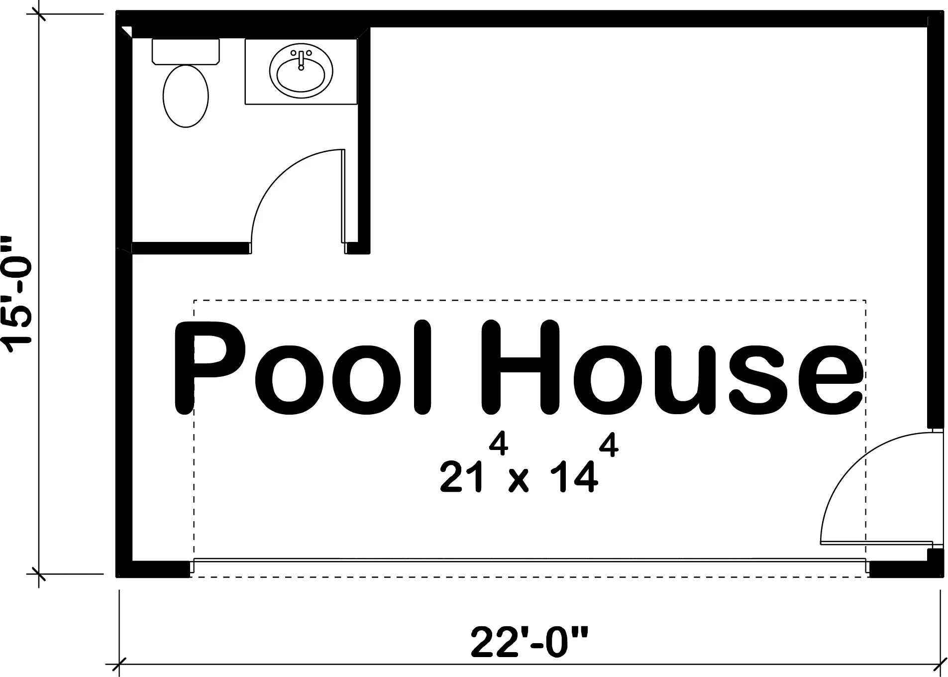 Compact Pool House Plan for Relaxation and Convenience