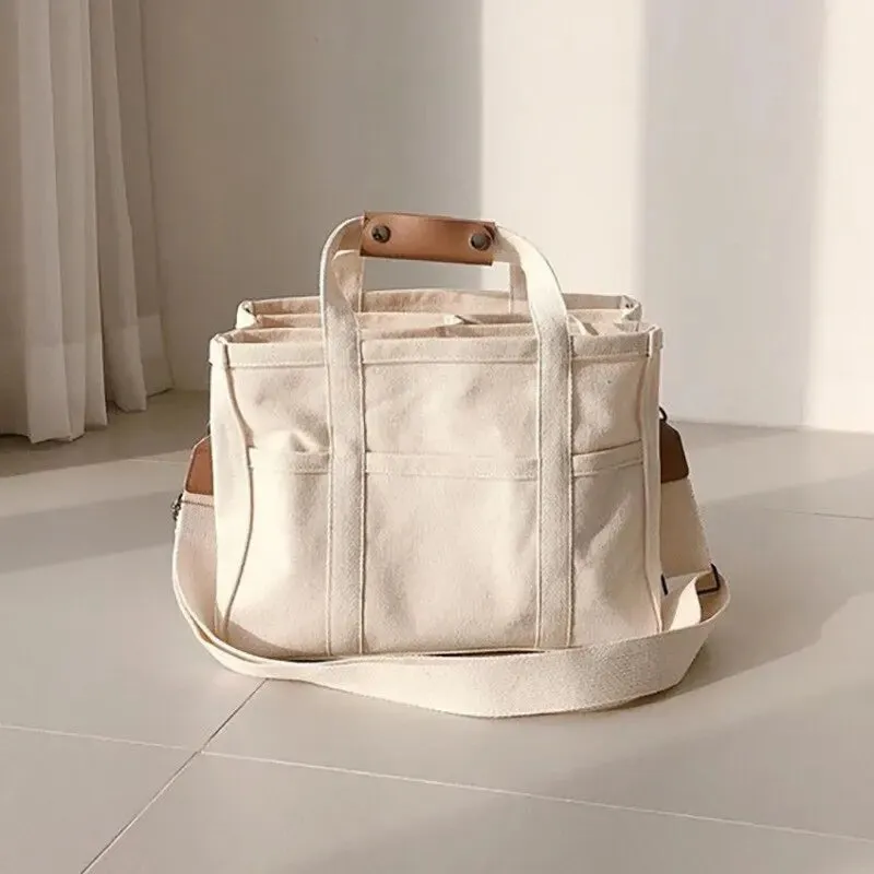 Convenience Multi-Functional Canvas Tote with Crossbody Option