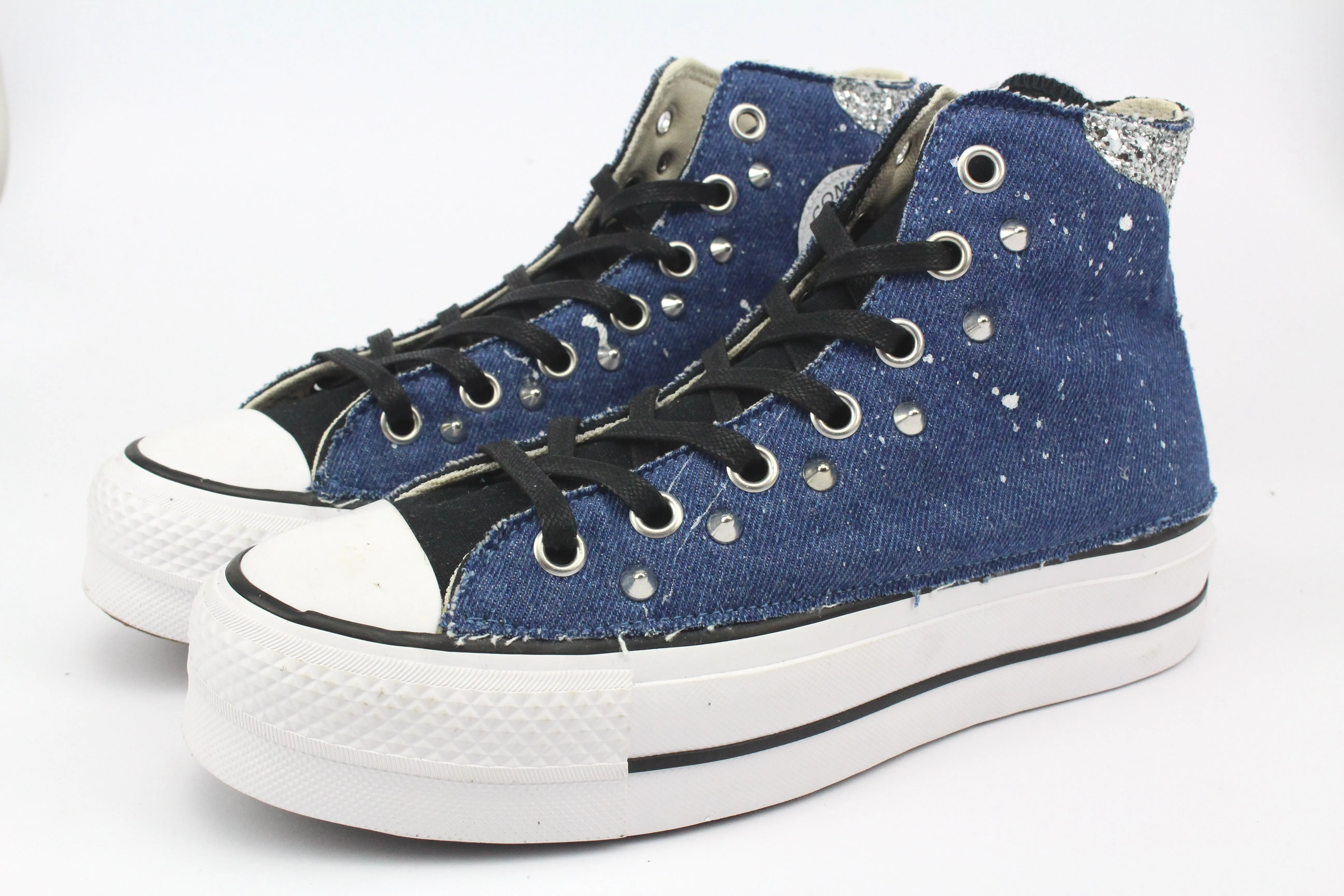 Converse All Star Platform Jeans Vernice & Glitter