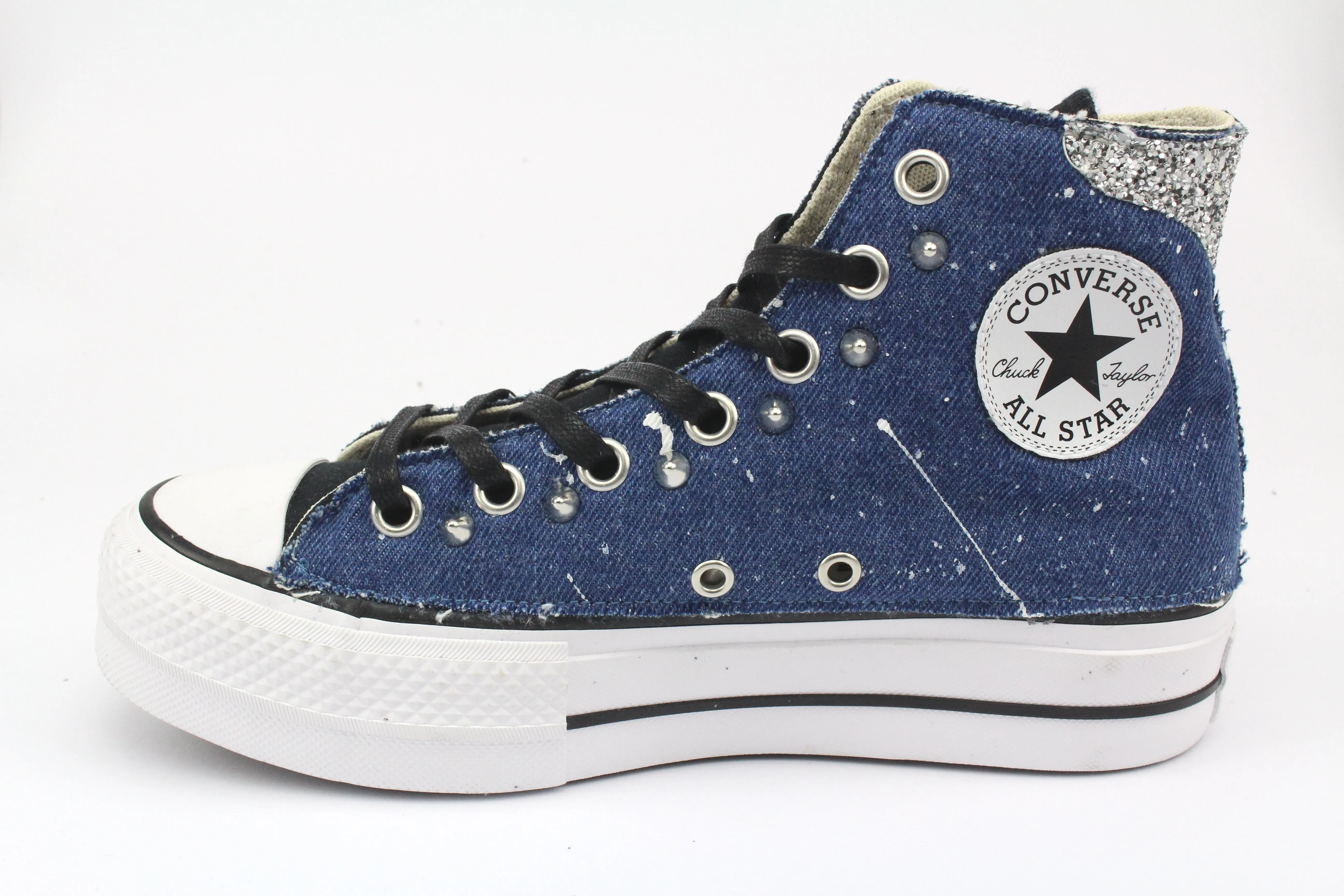 Converse All Star Platform Jeans Vernice & Glitter