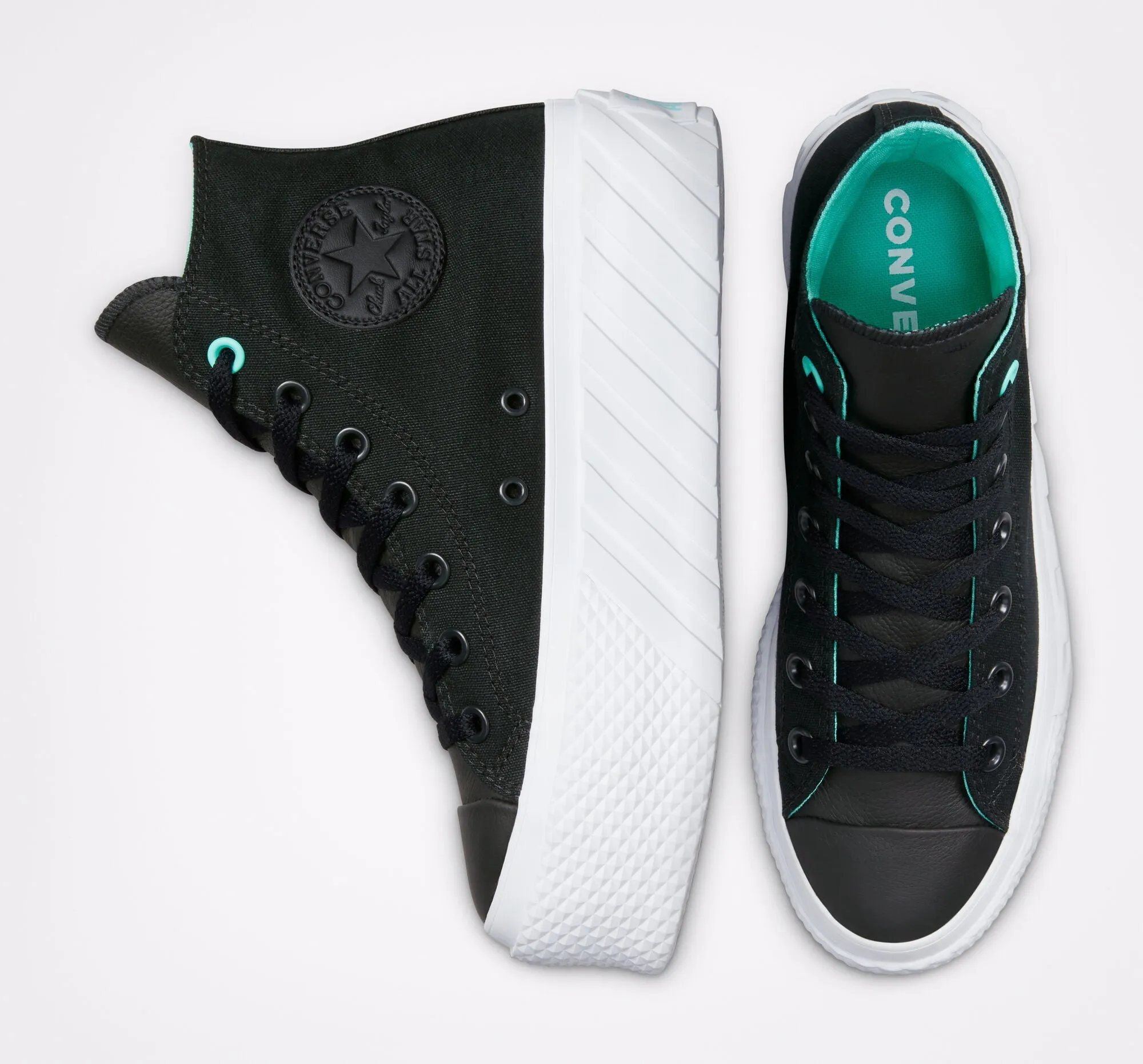 Converse scarpa sneakers da donna con zeppa Surface Fusion Lift Chuck Taylor All Star 571675C nero bianco