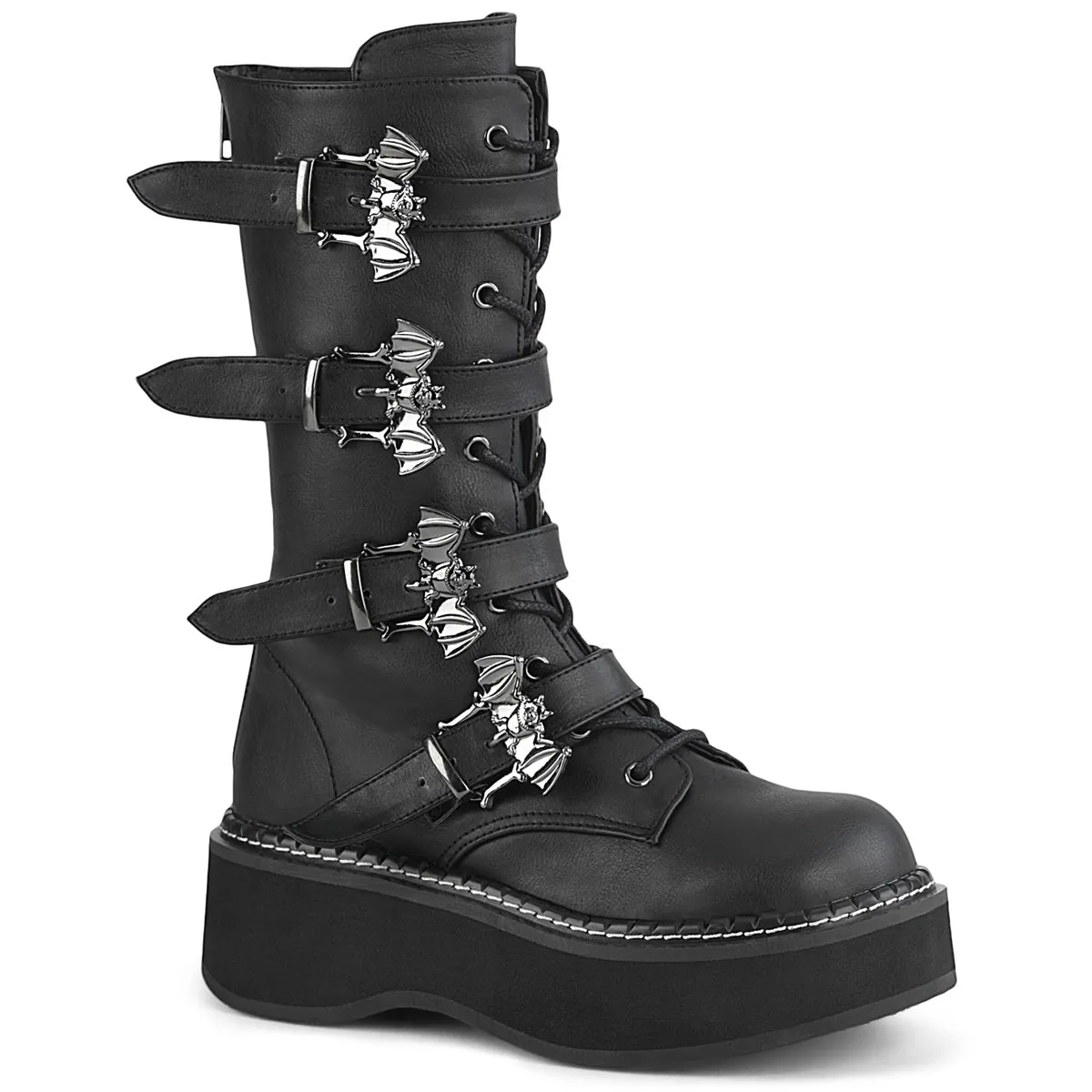 Demonia Emily-322 Lace-Up Front Mid-Calf Boot