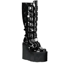 Demonia Swing-815 Wedge Platform Knee Boot