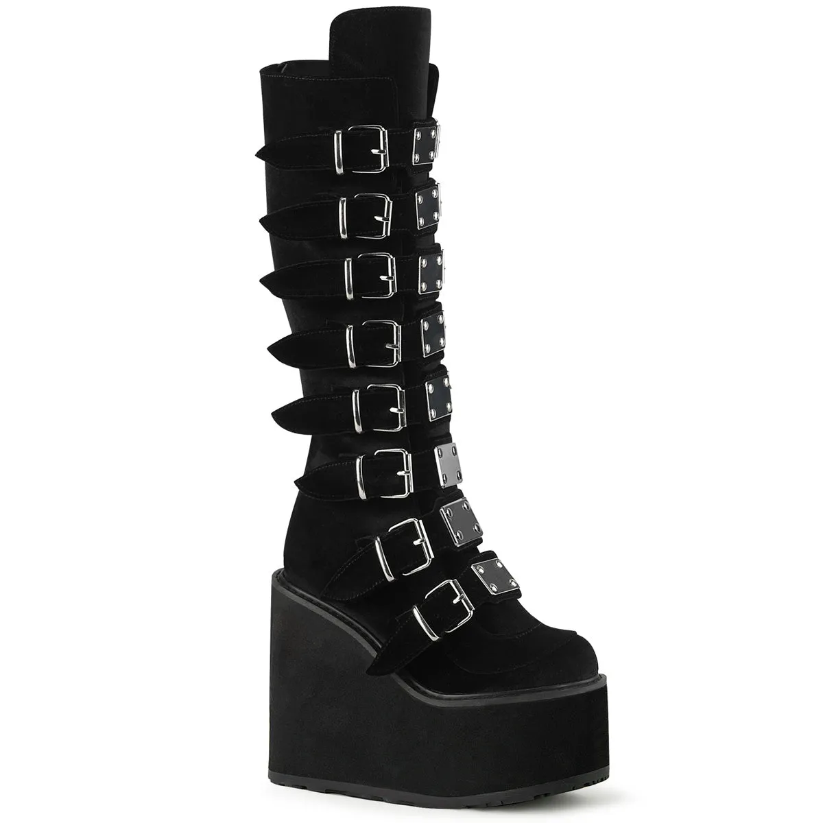 Demonia Swing-815 Wedge Platform Knee Boot