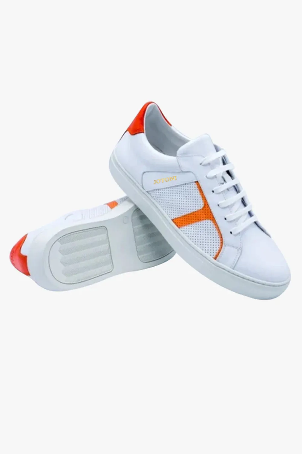 Diverso Orange Accented White Sneakers