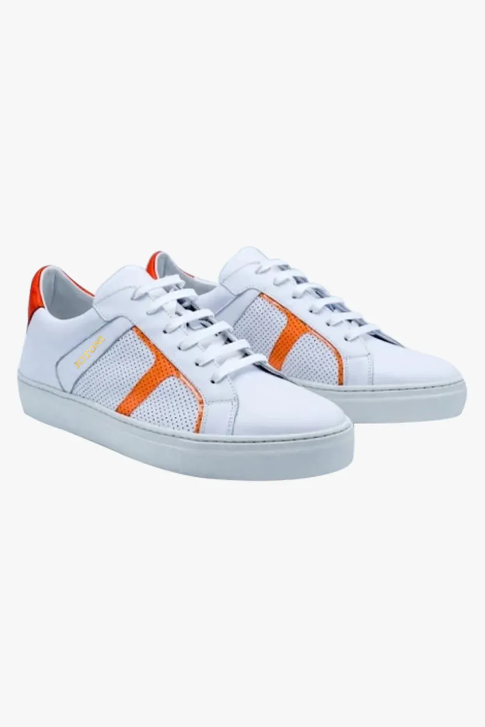 Diverso Orange Accented White Sneakers