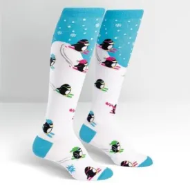 Downhill Penguins Socks Women's Knee High Sock