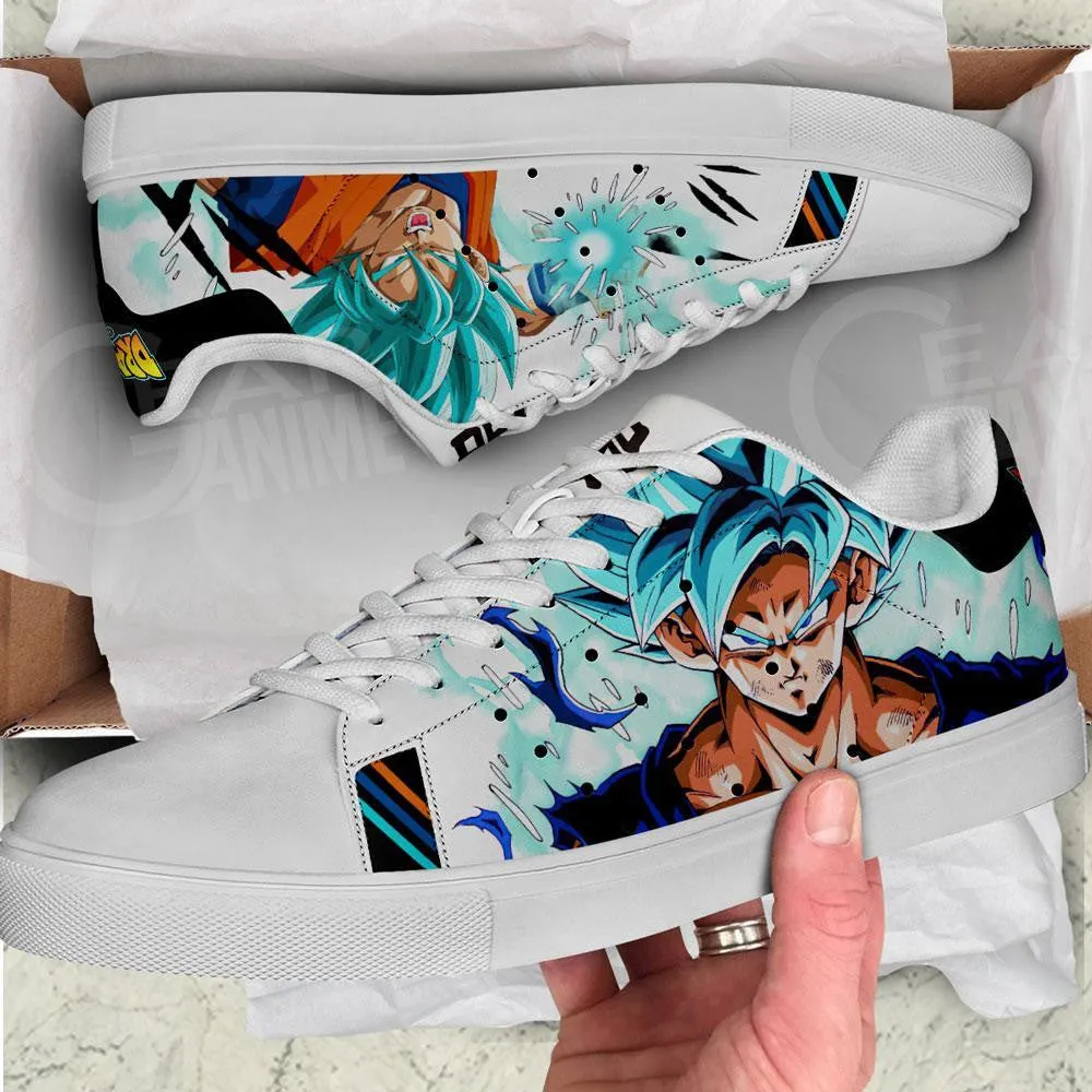 Dragon Ball Skate Shoes Custom Goku Super Saiyan Blue Anime Sneakers