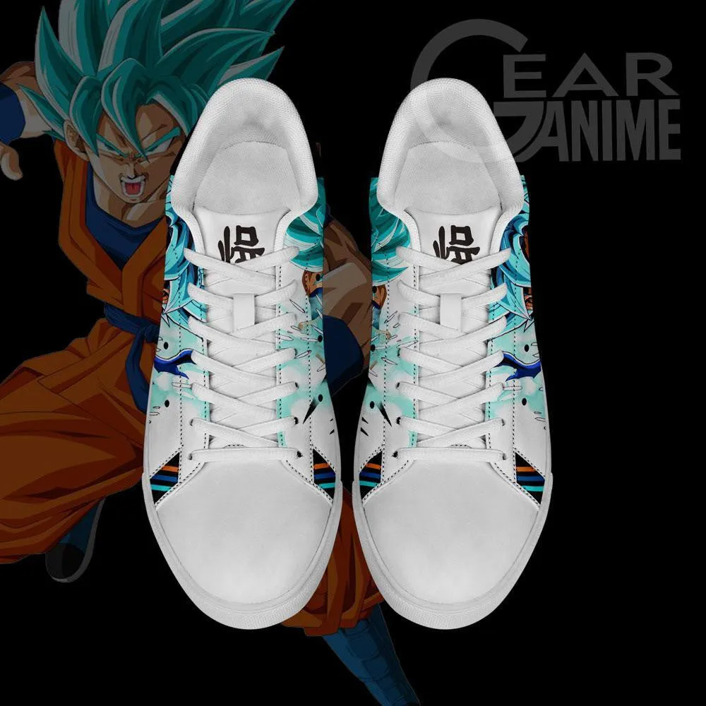 Dragon Ball Skate Shoes Custom Goku Super Saiyan Blue Anime Sneakers