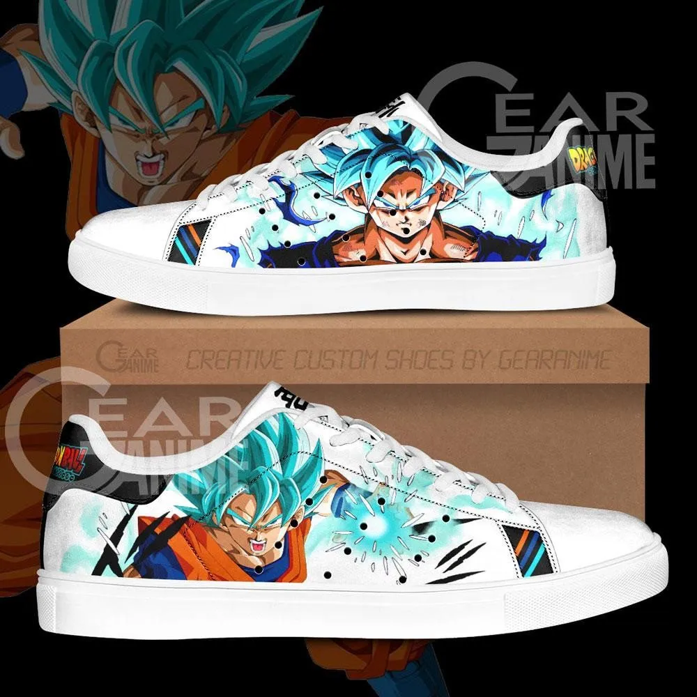 Dragon Ball Skate Shoes Custom Goku Super Saiyan Blue Anime Sneakers