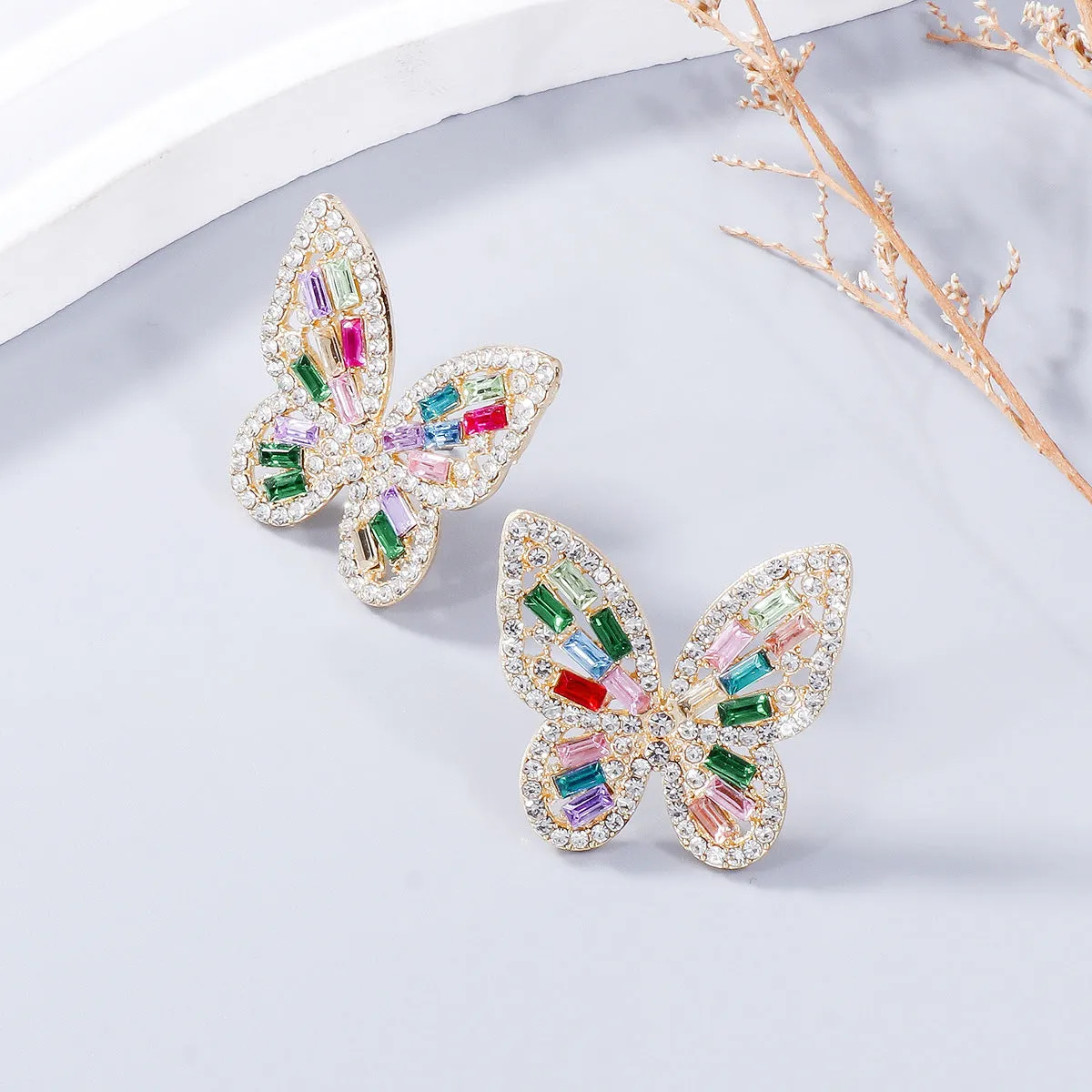 Exquisite Butterfly Stud Earrings