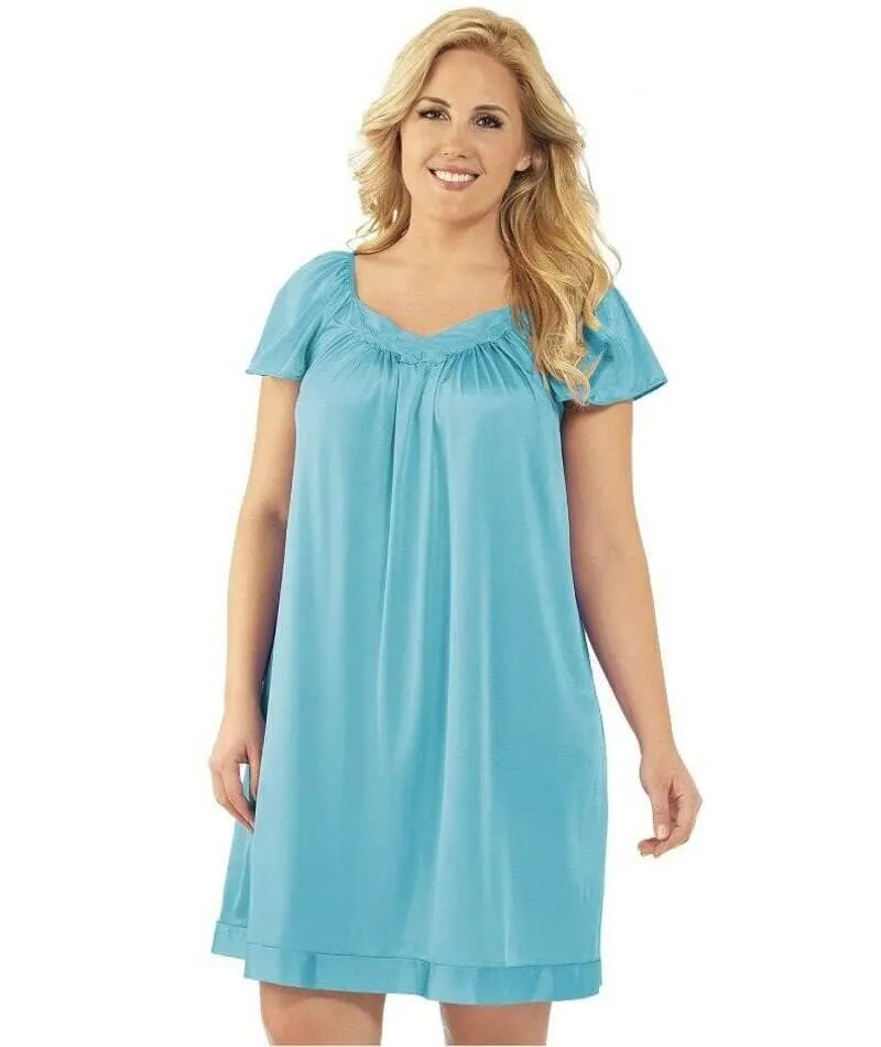 Exquisite Form Flutter Sleeve Gown - Ocean Haze