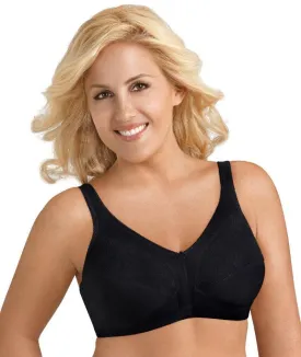 Exquisite Form Fully Side Shaping Wire-Free Bra With Floral - Black