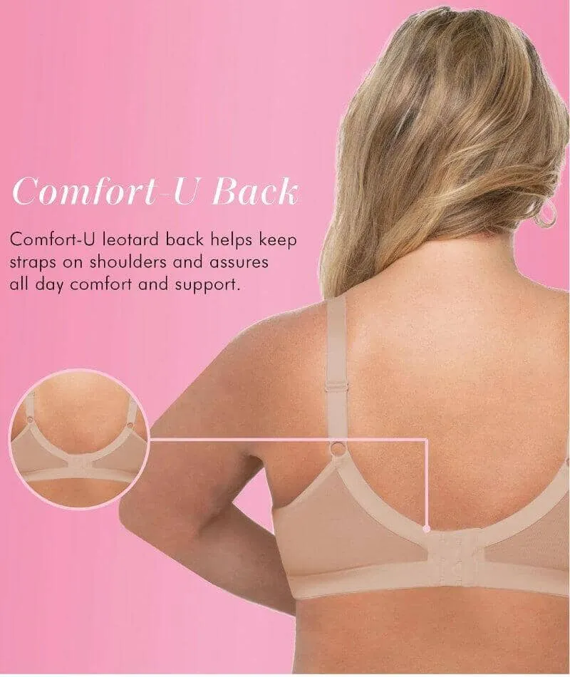 Exquisite Form Fully Soft Cup Wire-Free Bra With Embroidered Mesh - Nude