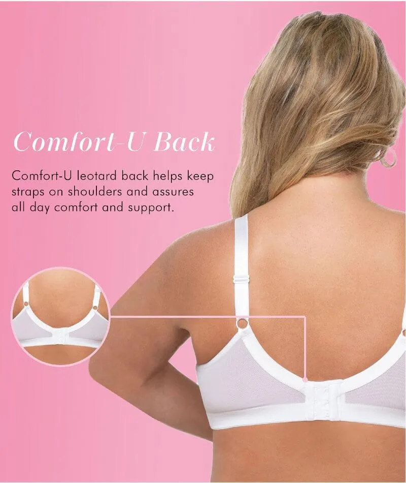 Exquisite Form Fully Soft Cup Wire-Free Bra With Embroidered Mesh - White