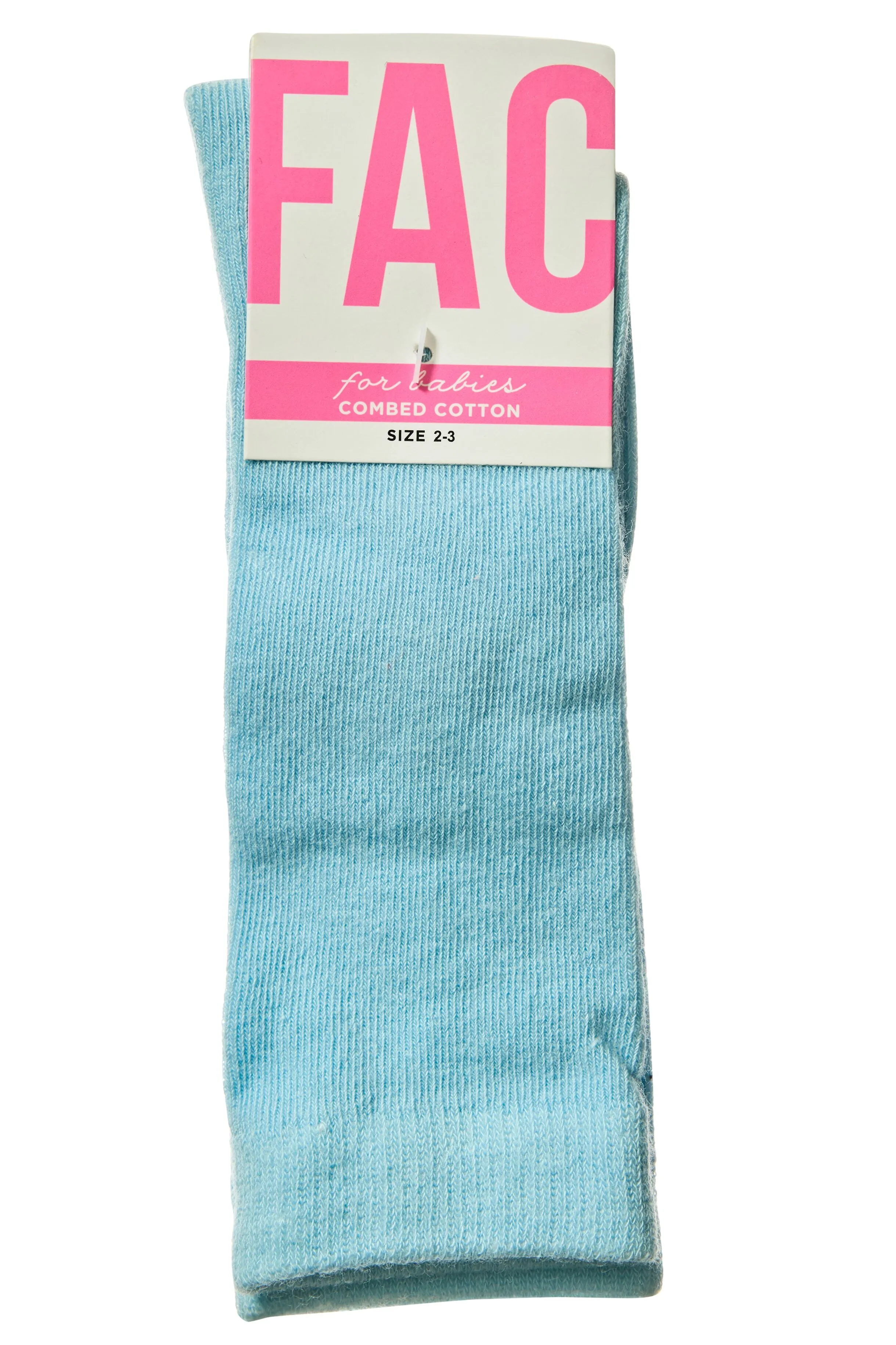 FAC Blue Baby Combed Cotton Knee High Sock