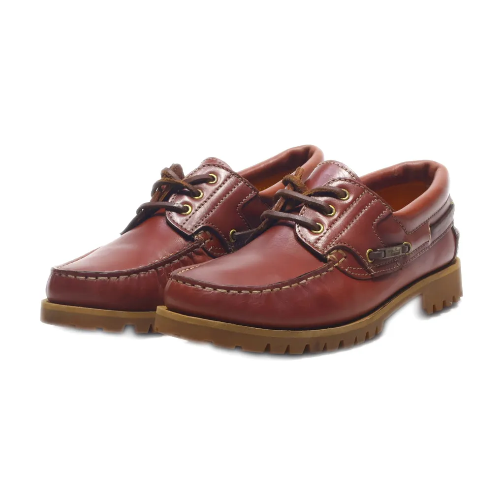 Floris Van Bommel Boat Shoes Leather Brown Colour For Men