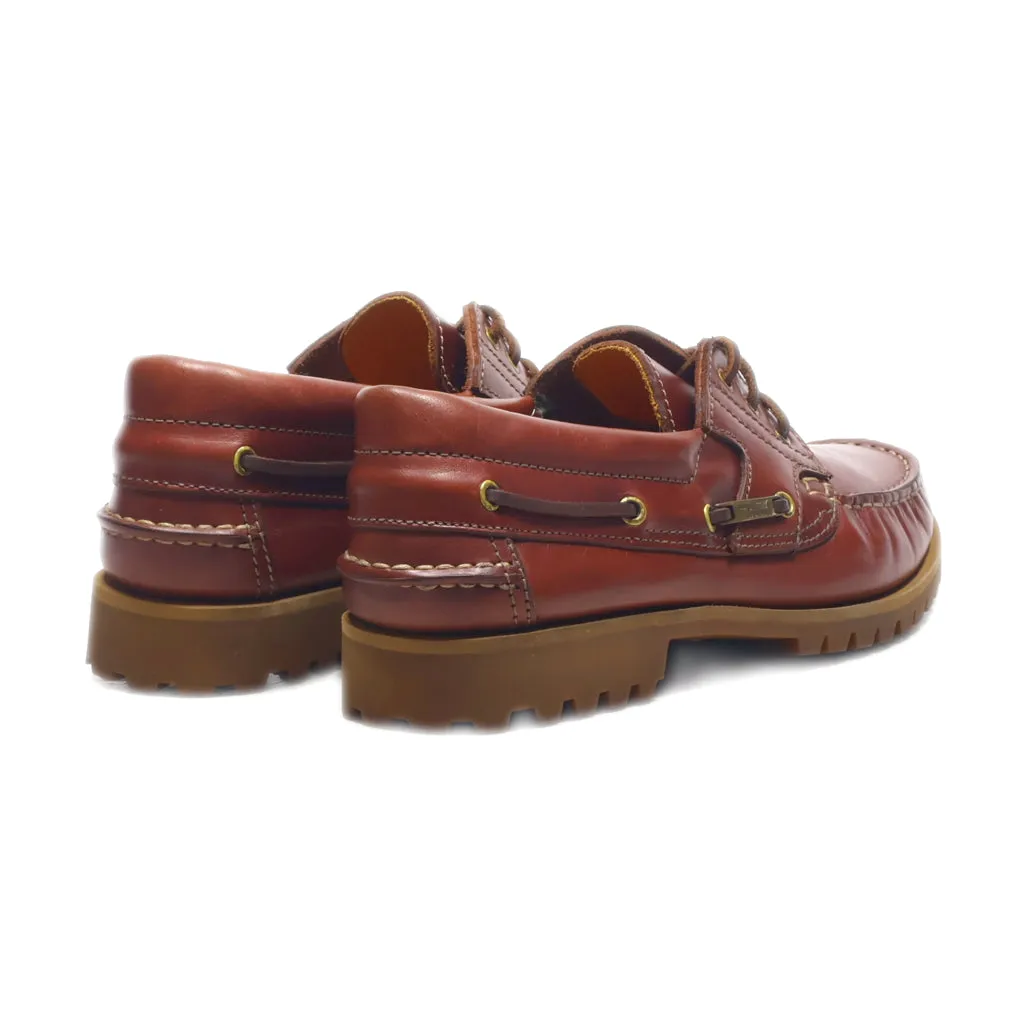 Floris Van Bommel Boat Shoes Leather Brown Colour For Men