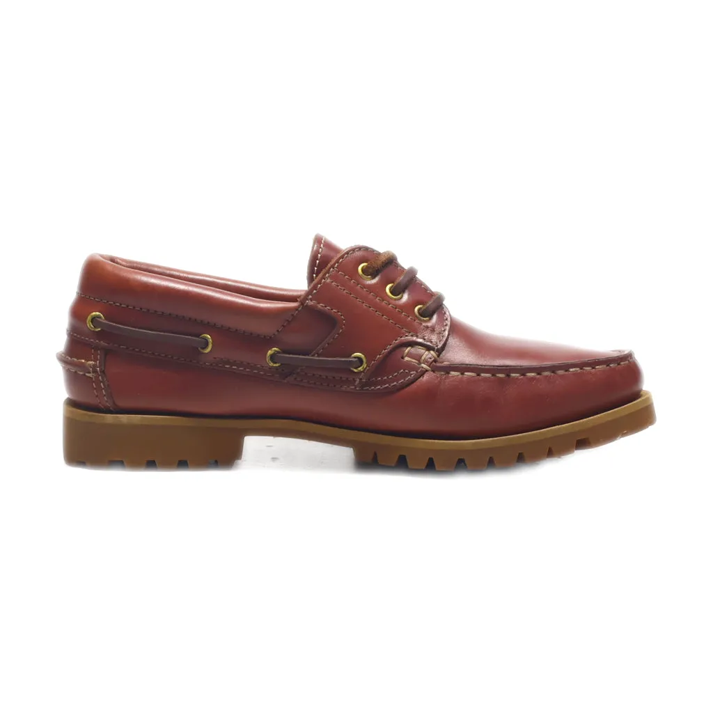 Floris Van Bommel Boat Shoes Leather Brown Colour For Men