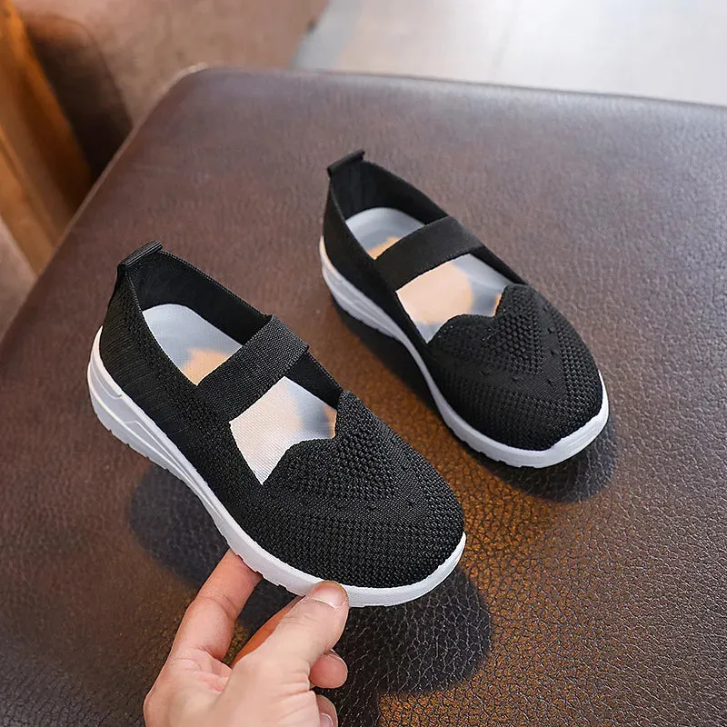 Flyknit Fabric Casual Breathable Kids Sneakers