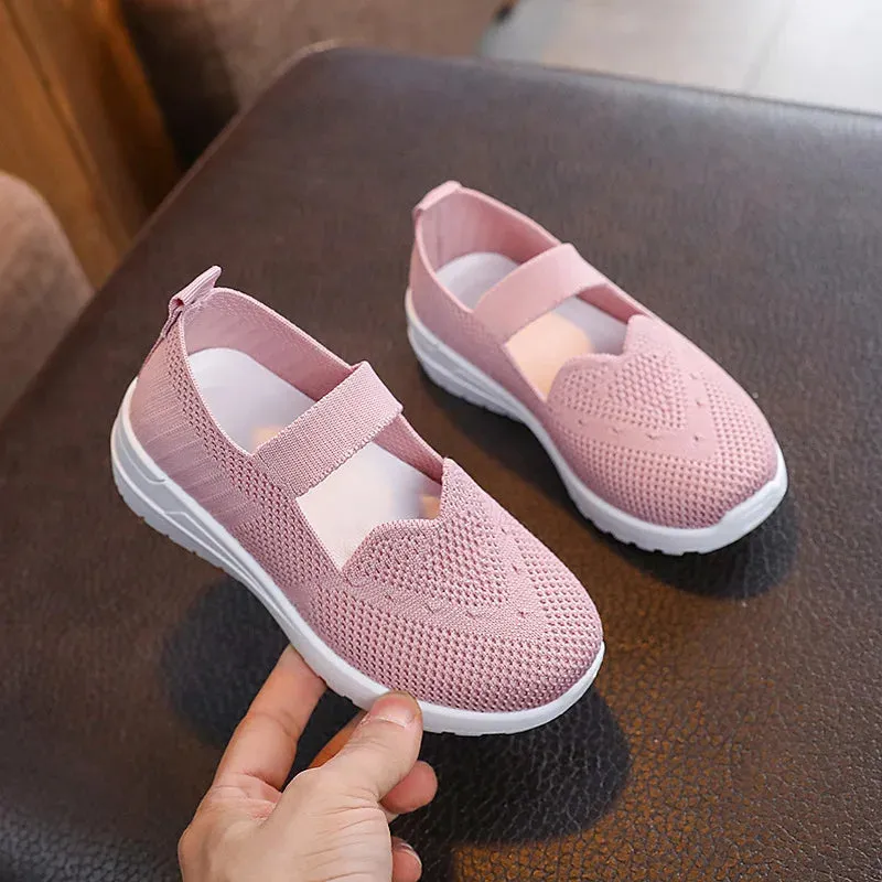 Flyknit Fabric Casual Breathable Kids Sneakers