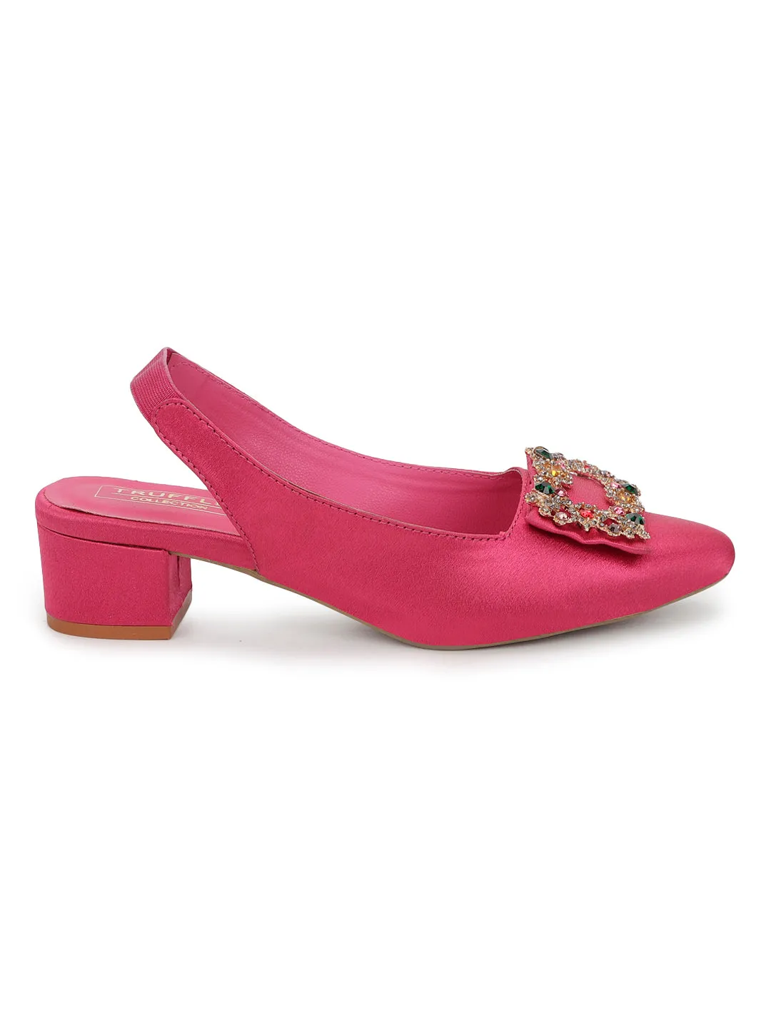 Fuschia Velvet Block Sandals (TC-SLC-BL72-FUS)