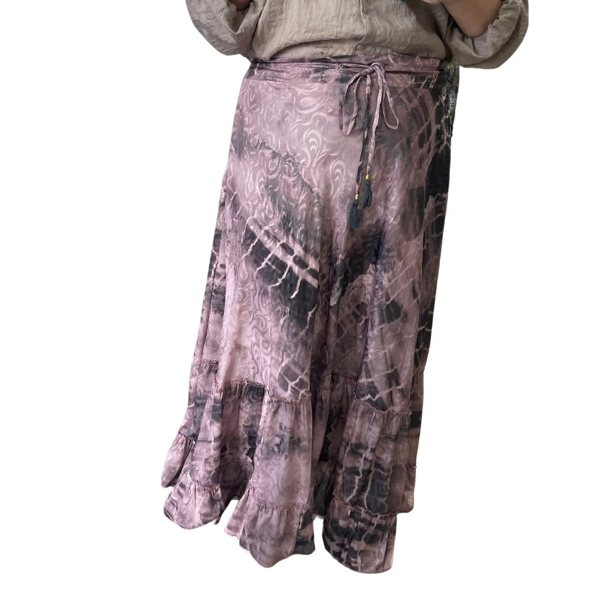 Gold Collection - Maxi Skirt, O/S-Fits-Many, Mauve Print