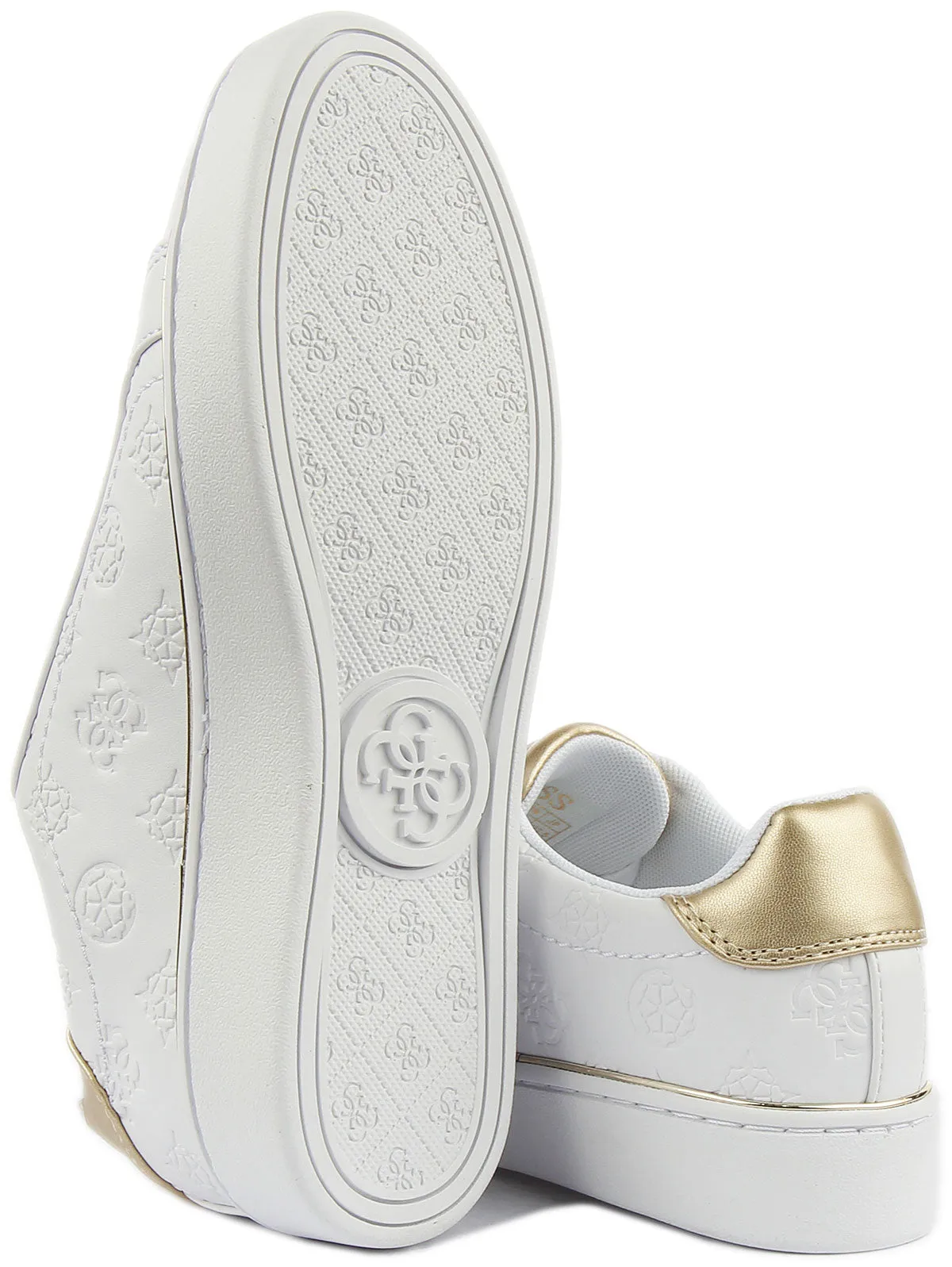 Guess Beckie Trainers In White Gold For Women