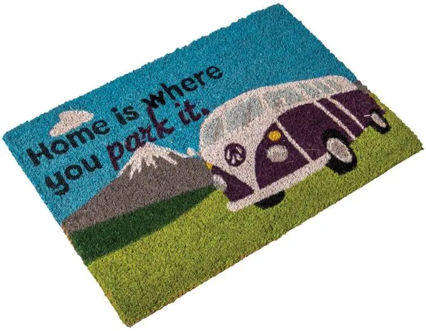 Heavy duty coir Home is where you park it (camper van) mat