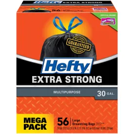 Hefty CinchSak 30 gal Trash Bags Drawstring 56 pk 1.05 mil