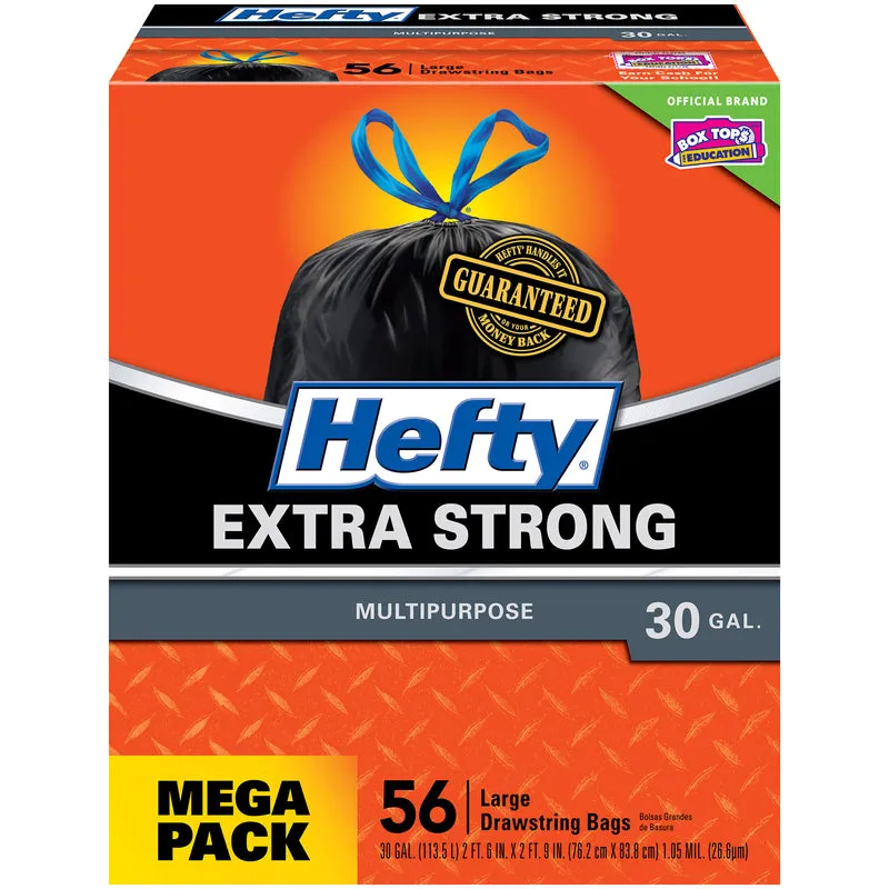 Hefty CinchSak 30 gal Trash Bags Drawstring 56 pk 1.05 mil